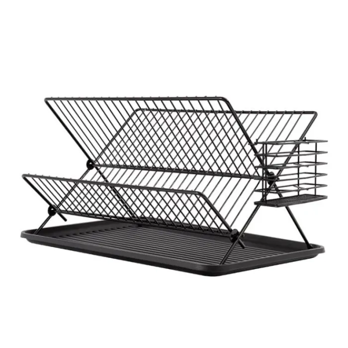 Hot Egouttoir métal noir pliable Ustensiles De Cuisine