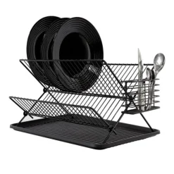 Hot Egouttoir métal noir pliable Ustensiles De Cuisine