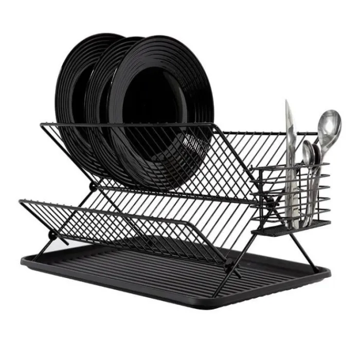 Hot Egouttoir métal noir pliable Ustensiles De Cuisine