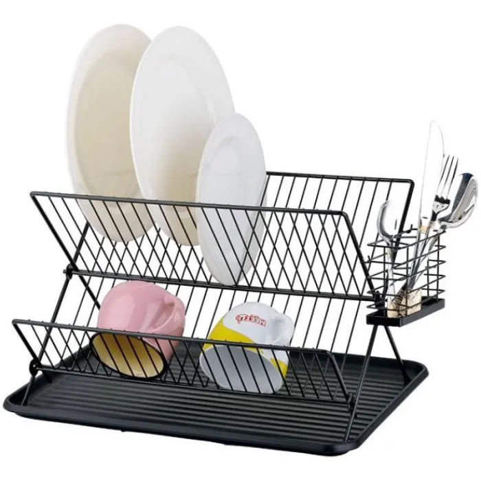 Hot Egouttoir métal noir pliable Ustensiles De Cuisine