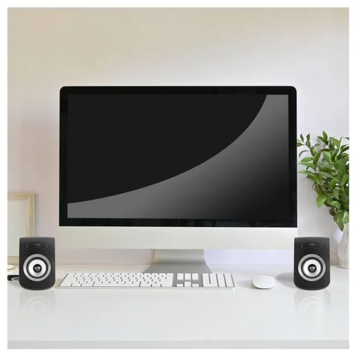 Discount Enceintes Filaires USB 2.0 - Duo Haut-Parleurs PC Enceinte Pc, Webcam