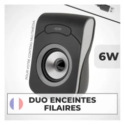 Discount Enceintes Filaires USB 2.0 - Duo Haut-Parleurs PC Enceinte Pc, Webcam