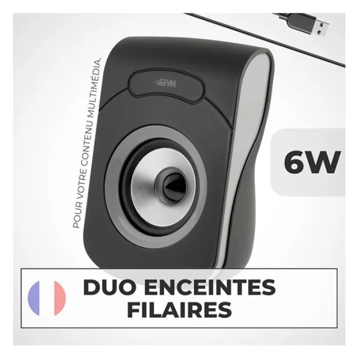 Discount Enceintes Filaires USB 2.0 - Duo Haut-Parleurs PC Enceinte Pc, Webcam