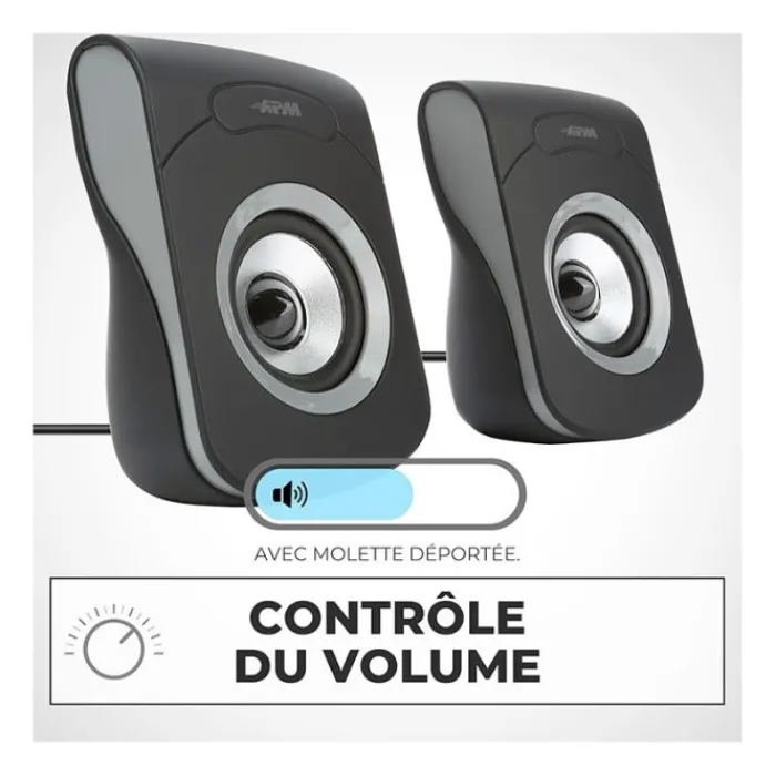 Discount Enceintes Filaires USB 2.0 - Duo Haut-Parleurs PC Enceinte Pc, Webcam