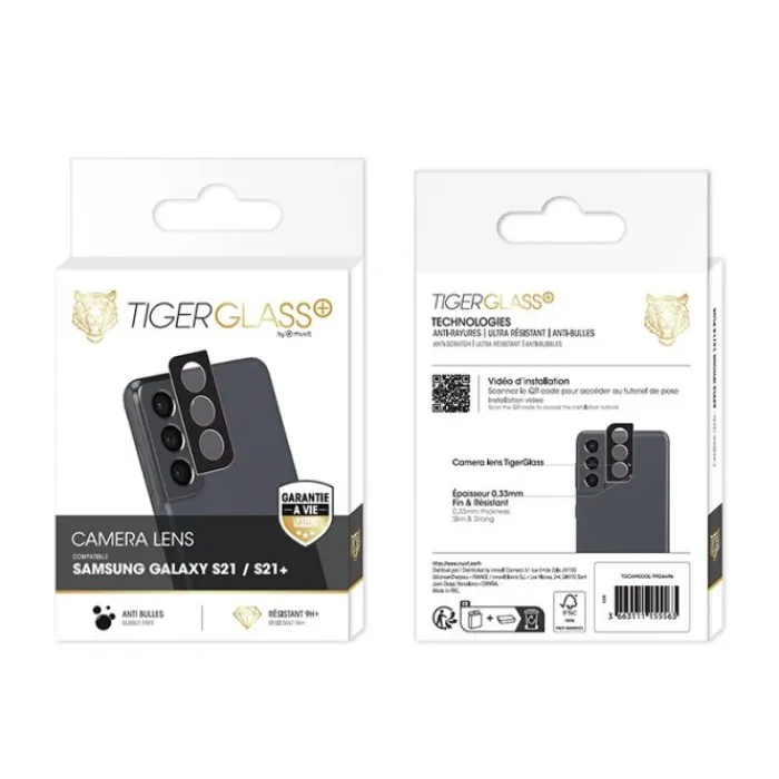 Film de protection pour appareil photo SAMSUNG Galaxy S21 Coque, Verre Trempé, Étui