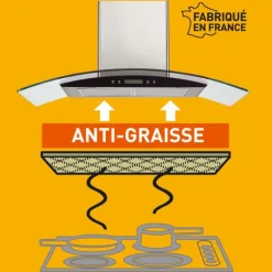 Outlet Filtre anti-graisse 100% lin naturel 114 x 47 cm Filtre Hotte