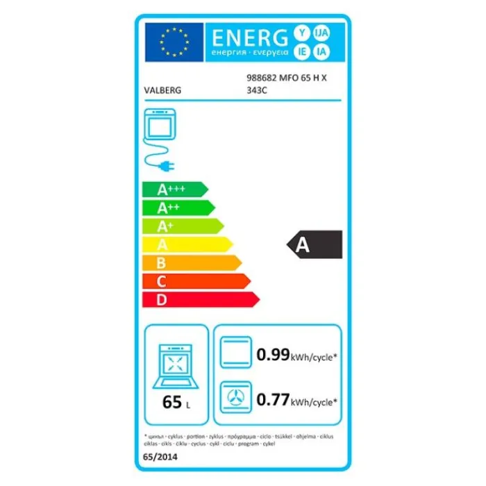 Outlet Four à chaleur tournante MFO 65 H X 343C Four Pyrolyse|Four Encastrable