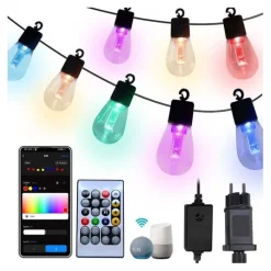 Discount Guirlande électrique ON EARZ Guingette multicolore connectée 25 ampoules Eclairage
