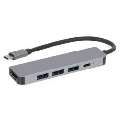 Hot Hub USB-C 5-en-1 – Adaptateur multifonction avec HDMI, USB, SD et recharge rapide Hub, Dock, Lecteur De Carte