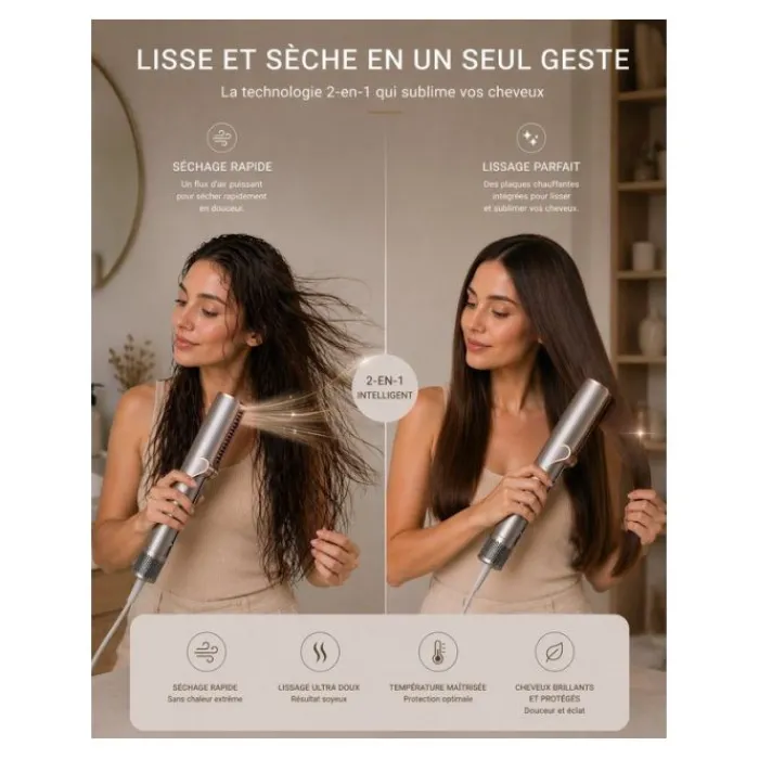 Sale Lisseur séchant 2en1 LISS'AIR Lisseur
