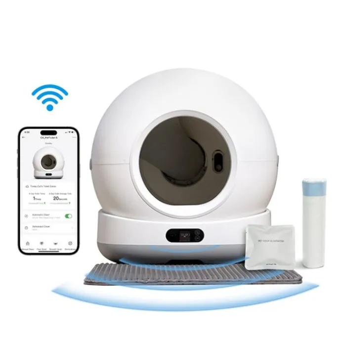 Hot Litière auto nettoyante 72L avec caméra Produits Animaux