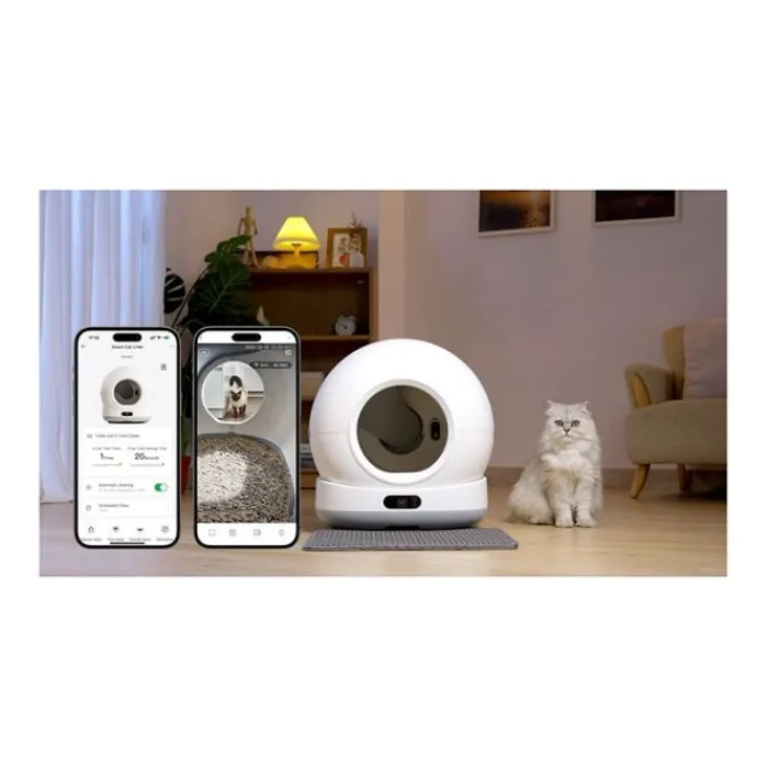 Hot Litière auto nettoyante 72L avec caméra Produits Animaux