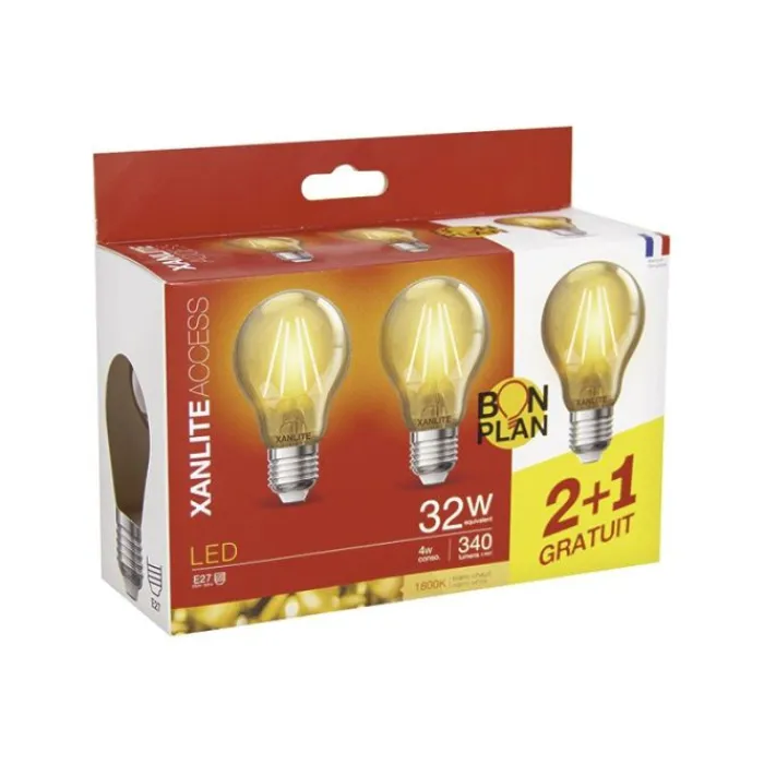 Online Lot de 3 Ampoules E27 Déco Led, Ampoules
