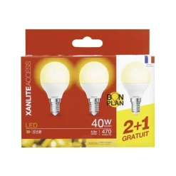 Clearance Lot de 3 Ampoules E14 470LM 3000K Led, Ampoules
