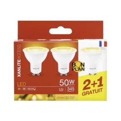 Clearance Lot de 3 Ampoules GU10 345LM 3000K Led, Ampoules