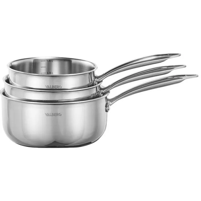 New Lot de 3 casseroles inox 18/10 triply Casserole