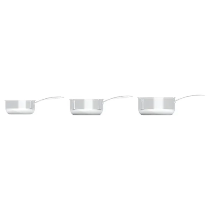 New Lot de 3 casseroles inox 18/10 triply Casserole