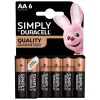 Hot Lot de 6 Piles Simply AA - LR06 Pile - Chargeur