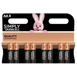 Outlet Lot de 8 Piles Simply AA Pile - Chargeur