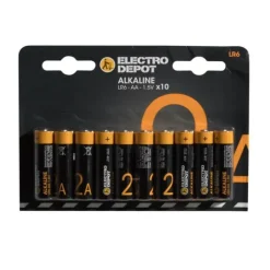 New Lot de 10 Piles ELECTRO DÉPÔT Alcaline AA- LR6 Pile - Chargeur