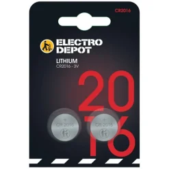 New Lot de 2 Piles ELECTRO DÉPÔT CR2016 Lithium Pile - Chargeur