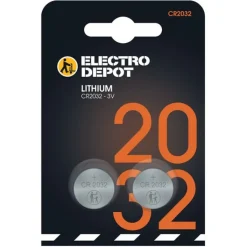 Discount Lot de 2 Piles ELECTRO DÉPÔT CR2032 Lithium Pile - Chargeur