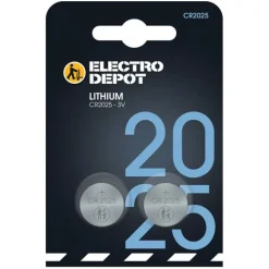 Clearance Lot de 2 Piles ELECTRO DÉPÔT CR2025 Lithium Pile - Chargeur