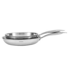 Hot Lot de 2 poêles inox 18/10 triply 24 28cm Poêle