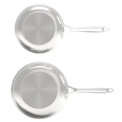 Hot Lot de 2 poêles inox 18/10 triply 24 28cm Poêle