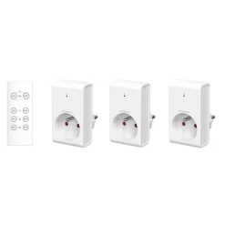 Outlet Lot de 3 prises Télécommandées Blanches Prise, Multiprise, Rallonge