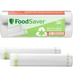 New Lot de 2 rouleaux de sacs recyclables FOODSAVER 28cm X 3m Accessoires Fait Maison