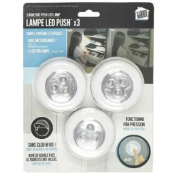 New Lot de 3 Spots lumière Push&Light Eclairage