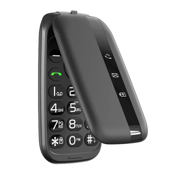 Hot Mobile K43 4G à clapet Noir Téléphone Mobile