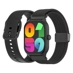 Discount Montre connectée Rainbow Mesh Noir - 2 Bracelets Montre Connectée