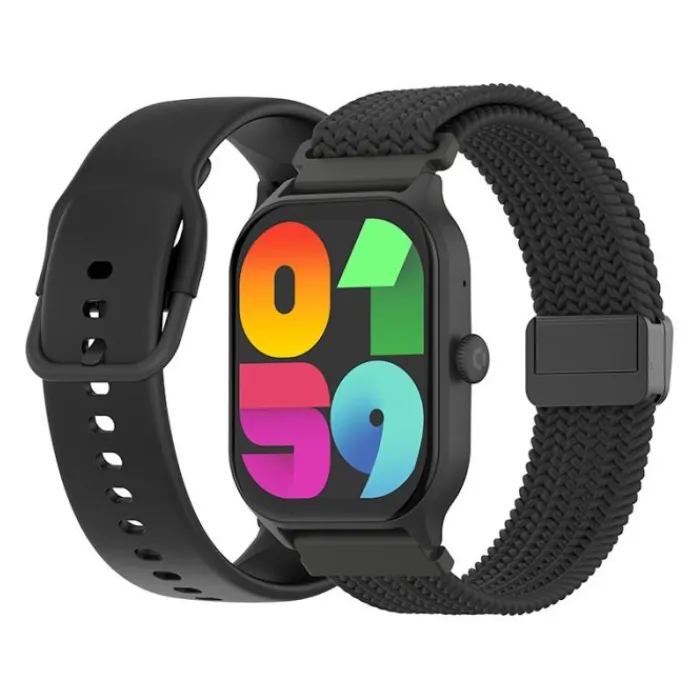 Discount Montre connectée Rainbow Mesh Noir - 2 Bracelets Montre Connectée