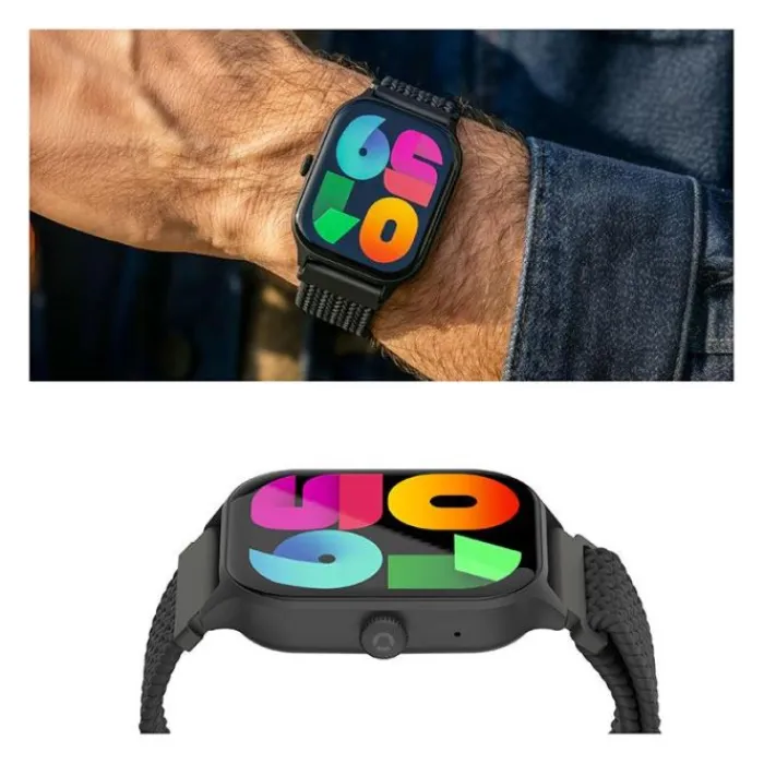 Discount Montre connectée Rainbow Mesh Noir - 2 Bracelets Montre Connectée