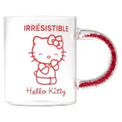 Hot Mug verre 30CL Hello Kitty anse paillettes Cafetière Italienne