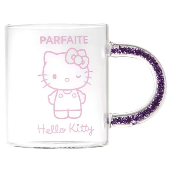 Hot Mug verre 30CL Hello Kitty anse paillettes Cafetière Italienne