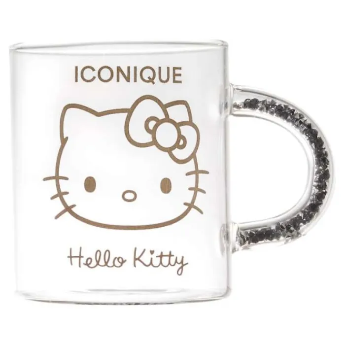 Hot Mug verre 30CL Hello Kitty anse paillettes Cafetière Italienne