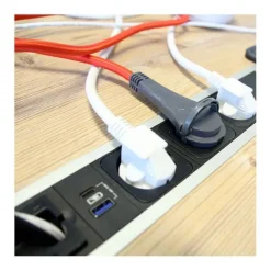 Discount Multiprise 5 prises + 2 USB-A avec interrupteur Noire - Cable 1.5m Prise, Multiprise, Rallonge