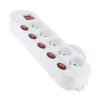 Sale Multiprise 5 prises avec 6 interrupteurs Blanche - Cable 1.5m Prise, Multiprise, Rallonge
