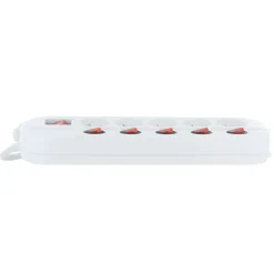 Sale Multiprise 5 prises avec 6 interrupteurs Blanche - Cable 1.5m Prise, Multiprise, Rallonge