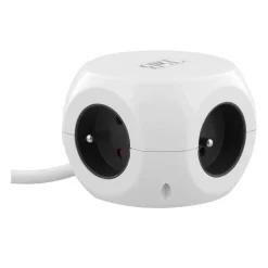 Outlet Multiprise 2 en 1 3 prises + 3 USB Blanche - Cable 1.43m Prise, Multiprise, Rallonge