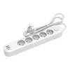 Clearance Multiprise 5 prises + 2 USB-A + 1 USB-C avec interrupteur Blanc - Cable 1.5m Prise, Multiprise, Rallonge