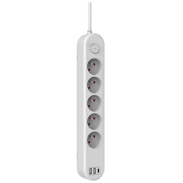 Clearance Multiprise 5 prises + 2 USB-A + 1 USB-C avec interrupteur Blanc - Cable 1.5m Prise, Multiprise, Rallonge
