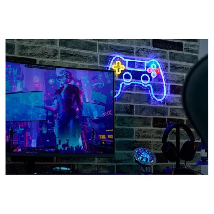 Clearance Néon mural LED manette multicolore 40cm Eclairage