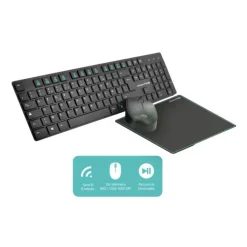 Clearance Pack ELITE wireless combo - Clavier et Souris Sans Fil + Tapis AZERTY Slim Design Clavier Pc