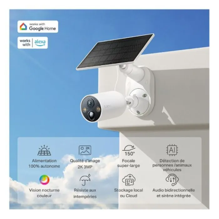 Clearance Pack caméra de surveillance TC82 KIT 3MP 2K + panneau solaire Caméra De Surveillance