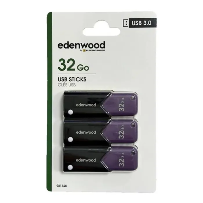 Discount Pack de 3 clés 3.0 USB 32Go - TOTAL 96Go Clé Usb