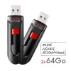 Hot Pack de 2 clés 3.0 USB Cruzer Blade 64Go - TOTAL 128Go Clé Usb